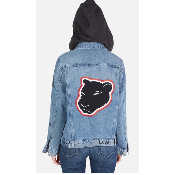 Lauren Moshi Stevie Varsity Panther Jean Jacket - Picture 7 of 16